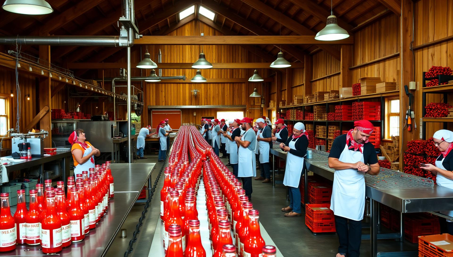 Kaniac bottling line inside the converted barn